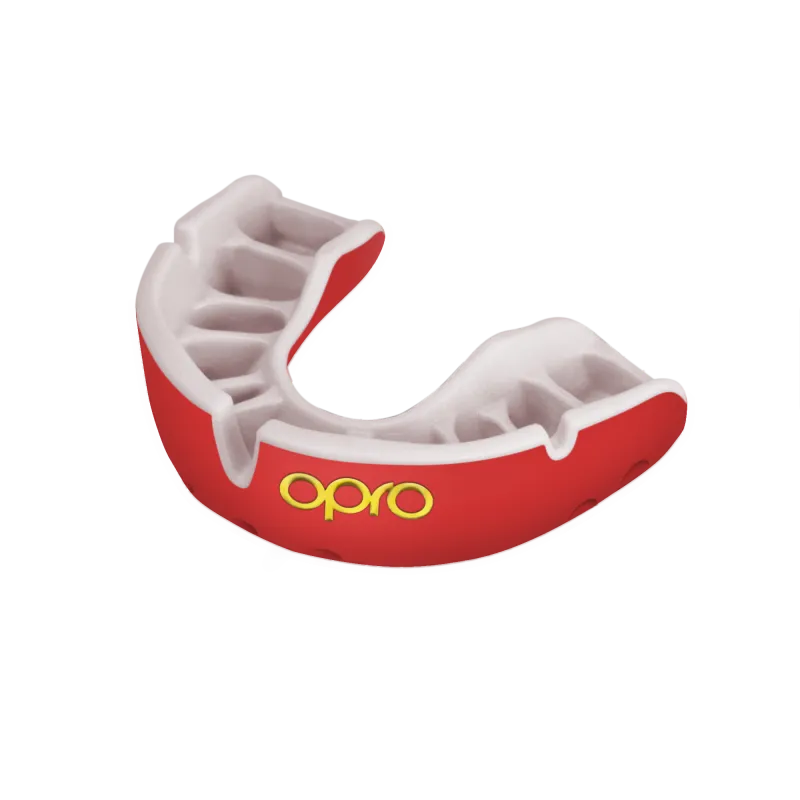 OPRO Self-Fit GEN4 Junior Gold Mouthguard - Red/Pearl 3 OPRO Self-Fit GEN4 Junior Gold Mouthguard - Red/Pearl