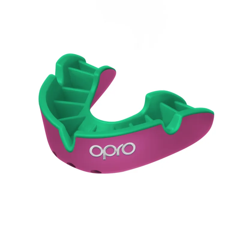 OPRO Self-Fit GEN4 Silver Mouthguard - Pink/Fluro Green 3 OPRO Self-Fit GEN4 Silver Mouthguard - Pink/Fluro Green